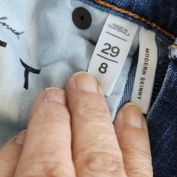 LOFT Blue Skinny Distressed Jeans Size 8 - Picture 3 of 4